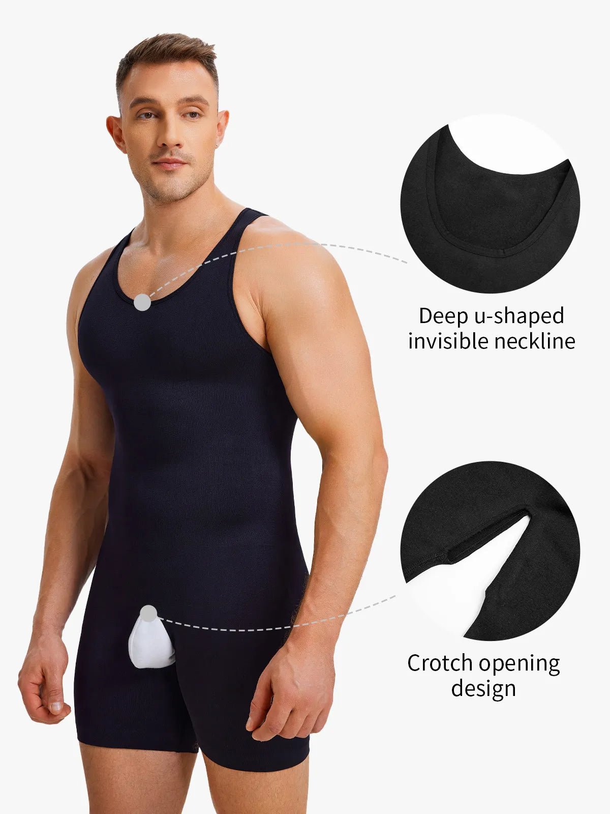 Seamless Comfort Crotch Opening Full Body Shaper Bodysuit